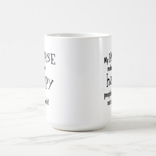 馬ユーモアのあるのマグ コーヒーマグカップ (中央)