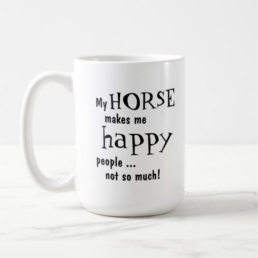 馬ユーモアのあるのマグ コーヒーマグカップ (左)