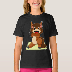 馬ヨガフィットネススポーツ Tシャツ