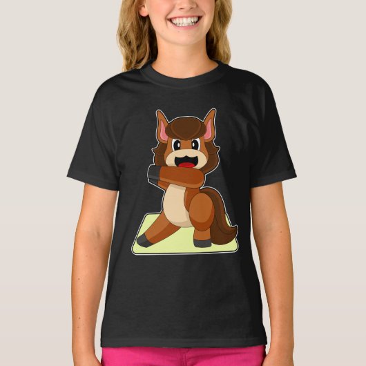 馬ヨガフィットネススポーツ Tシャツ (正面)
