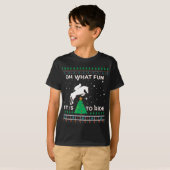 馬ライダーエクエストランカウボーイ醜いクリスマス汗 Tシャツ (正面フル)