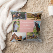 馬ライダーフォトコラージピンクカスタムクッション クッション (ブランケット)