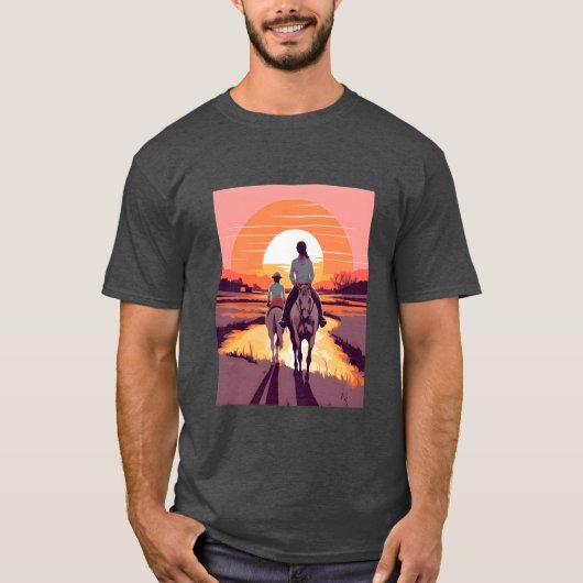 馬ライダーママ母の娘の乗馬r tシャツ (正面)