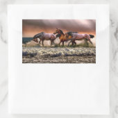 馬ランニングのステッカー 長方形シール (バッグ)