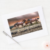 馬ランニングのステッカー 長方形シール (封筒)