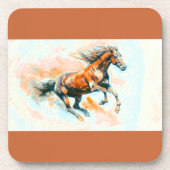 馬ランニングの水の無料色 コースター (正面)