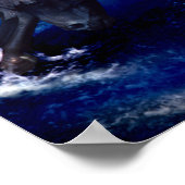 馬ランニングの水の風景 ポスター (角)