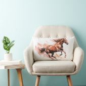 馬ランニングの水彩色 ランバークッション (椅子)