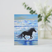 馬ランニングの自由は海の絵画近く ポストカード (スタンド正面)