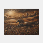 馬ランニングの革の書式 ドアマット (正面)