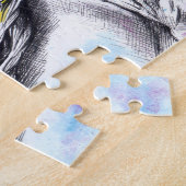 馬ランニング水彩画ウマ科の法 ジグソーパズル (側面)