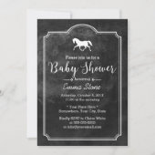 馬ヴィンテージエレガントフレーム赤ちゃんシャワー 招待状 (正面)