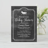 馬ヴィンテージエレガントフレーム赤ちゃんシャワー 招待状 (スタンド正面)