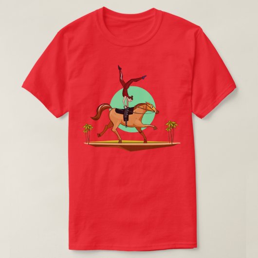 馬ヴォールティングイラストレーション Tシャツ (デザイン正面)