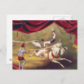 馬上でアクロバットを演じるサーカスのポスター ポストカード (正面/裏面)