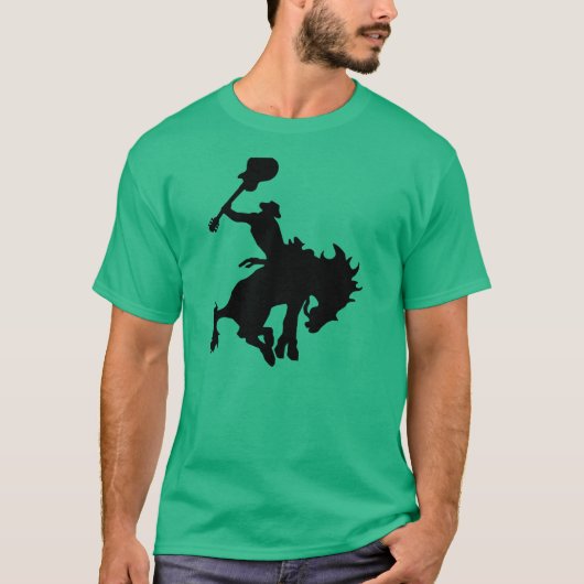馬上のギターの英雄のロデオのカウボーイ Tシャツ (正面)