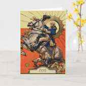 馬上のジョージ・ワシントン カード (黄色い花)