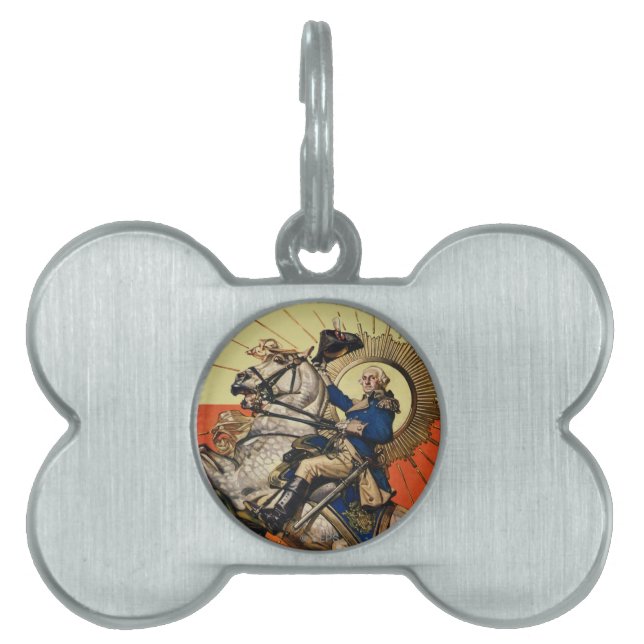 馬上のジョージ・ワシントン ペットネームタグ (正面)