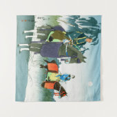 馬上の侍1950年代の長谷川貞信 タペストリー (正面(横))