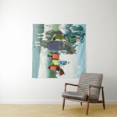 馬上の侍1950年代の長谷川貞信 タペストリー (インサイチュ(横))