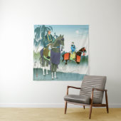 馬上の侍1950年代の長谷川貞信 タペストリー (インサイチュ)