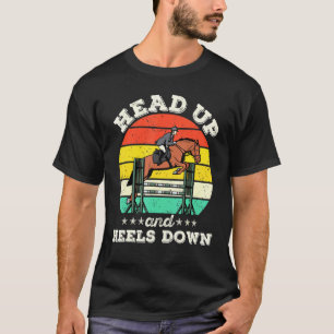 馬上の馬に乗って頭を上げ、かかとを下げる Tシャツ