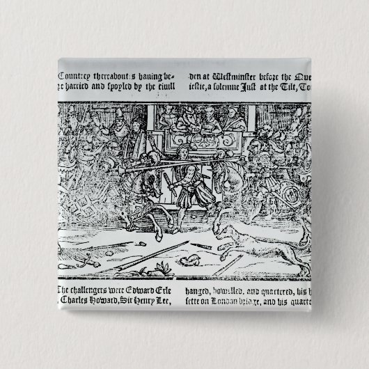 馬上槍試合のトーナメント 缶バッジ (正面)