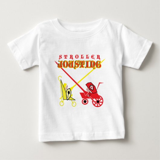 馬上槍試合をしているベビーカー ベビーTシャツ (正面)