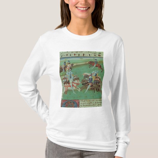 馬上槍試合をする教授騎士 Tシャツ (正面)