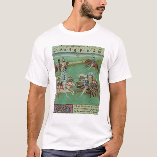 馬上槍試合をする教授騎士 Tシャツ (正面)