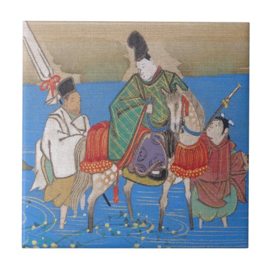馬上渡河雄宮人（1839年） タイル (正面)
