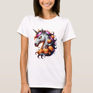 🦄🎃馬不気味女子ハロウィンシャツ👻✨ Tシャツ