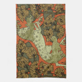 馬中世の芸術工芸品アールヌーボー キッチンタオル (縦)