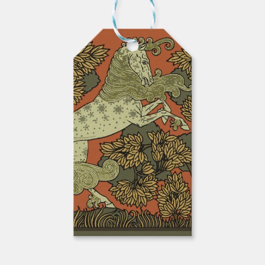 馬中世の芸術工芸品アールヌーボー ギフトタグ (正面)