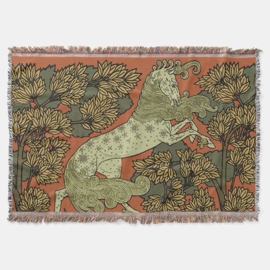 馬中世の芸術工芸品アールヌーボー スローブランケット (正面)