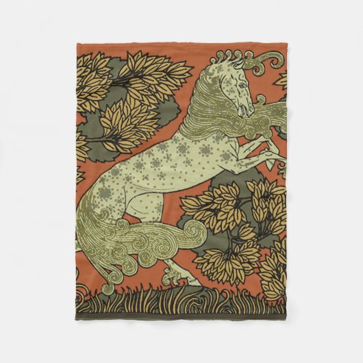 馬中世の芸術工芸品アールヌーボー フリースブランケット (正面)