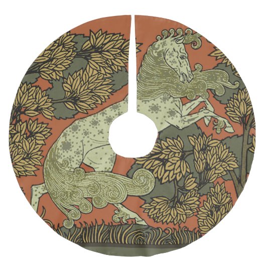 馬中世の芸術工芸品アールヌーボー ブラッシュドポリエステルツリースカート (正面)