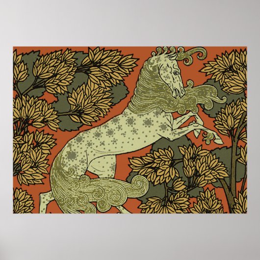 馬中世の芸術工芸品アールヌーボー ポスター (正面)