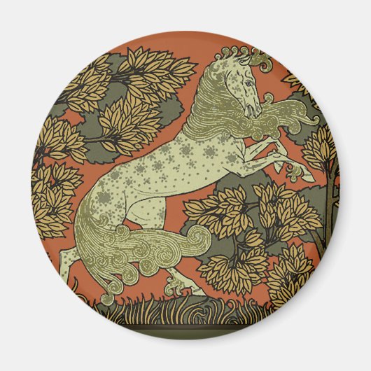 馬中世の芸術工芸品アールヌーボー マグネット (正面)