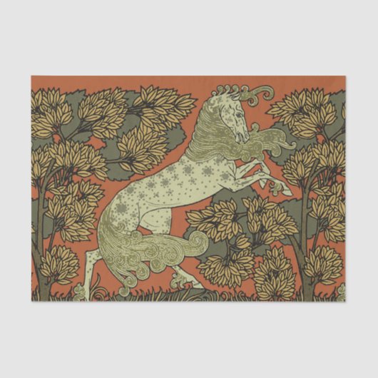 馬中世の芸術工芸品アールヌーボー 薄葉紙 (正面)