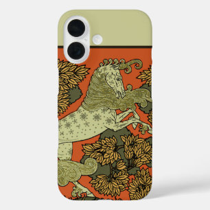 馬中世の芸術工芸品アールヌーボー iPhone 16ケース