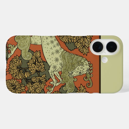 馬中世の芸術工芸品アールヌーボー Case-Mate iPhoneケース (裏面 (横))