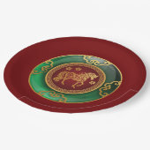 馬中国ののジェイド新年 ペーパープレート (アングル)