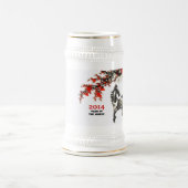 馬中国のの贈り物の年 ビールジョッキ (中央)
