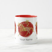 馬中国の〔占星術の〕十二宮図占星術星座 マグカップ (中央)