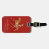 馬中国の〔占星術の〕十二宮図占星術星座 ラゲッジタグ (正面横)