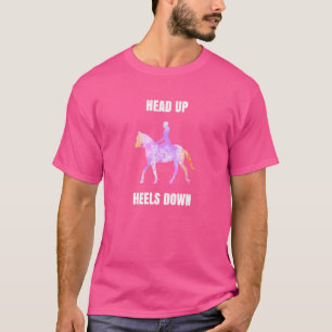 馬主は頭を上げてかかとを下げろ 馬 Tシャツ