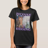 馬乗りジョーク 馬 メンズ レディース Tシャツ (正面)