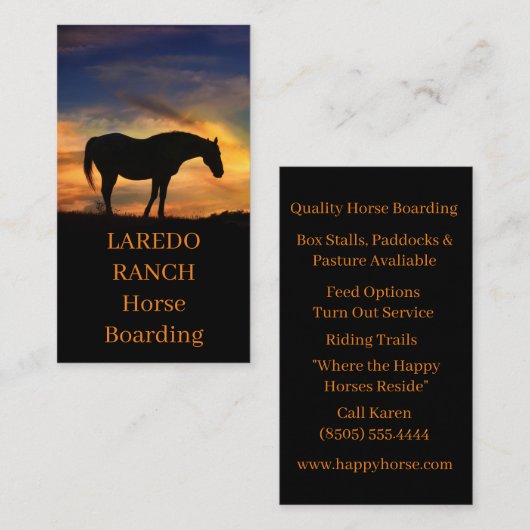馬乗り牧場の名刺 名刺 (正面/裏面)