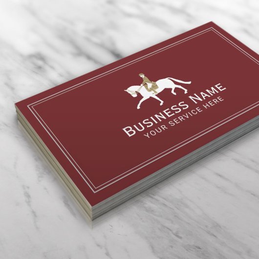 馬乗り馬エレガント赤 名刺